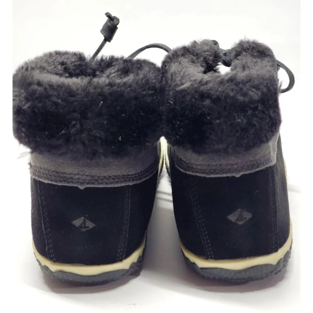 NWB Sperry Top Sider Women's Black Suede Elayna Duck Boot Slipper Size 8M 600 - Picture 6 of 9